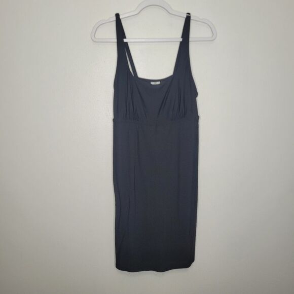 Lands'end black one-piece swimsuit dress with attached shorts size 14 long - Picture 1 of 7
